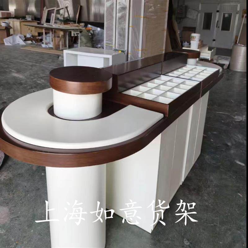 饰品中岛展示柜项炼耳环陈列货架水晶手炼串珠展台文创文玩中岛台