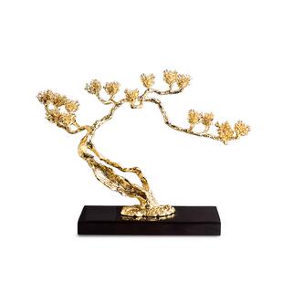 饰工艺品厂 轻奢合金迎客松高级感摆件创意开业金属植物礼品装