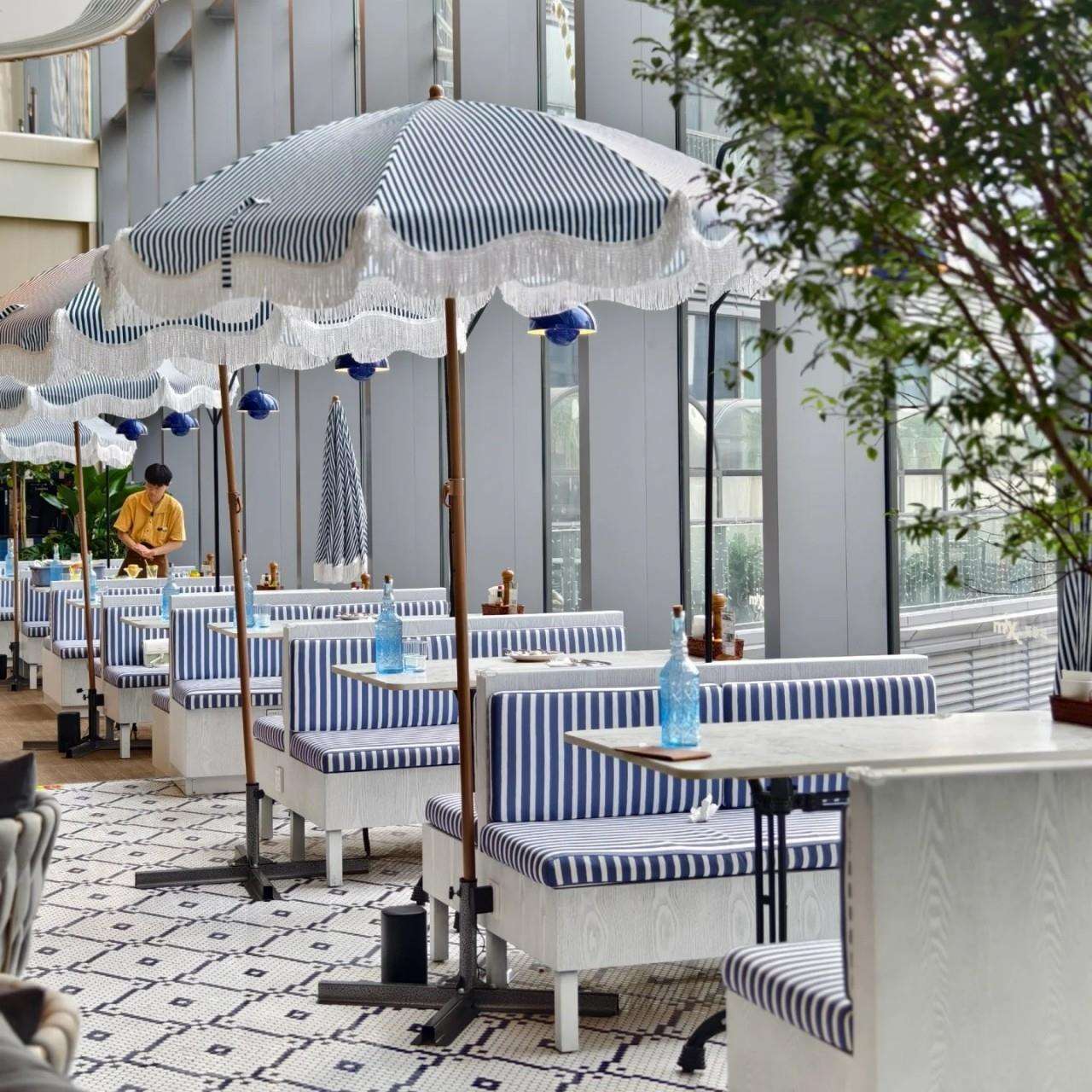 大号484伸缩棚伞遮阳户外庭院伞粉色条纹雨摆伞咖啡店露营帐篷摊