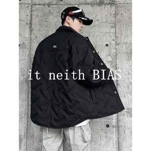 男轻薄大码 新款 BIAS2025冬季 菱形格羽绒服休闲衬衣外套 neith