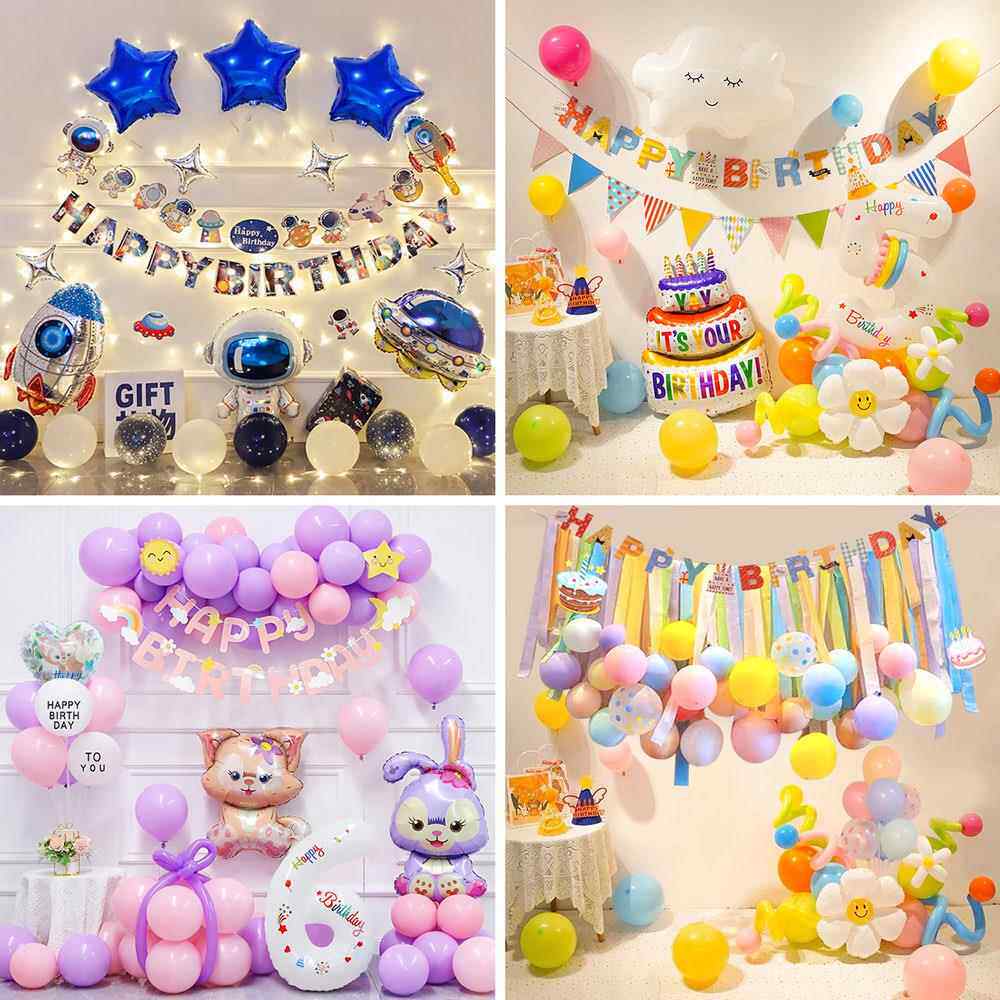 儿童生日气球套装生日布置装饰气球宝宝周岁派对场景道具男孩女孩