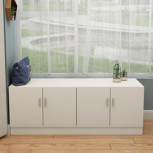 飘窗柜 储物收纳柜卧室阳台落地柜矮柜 现代简约带可移桌子地柜