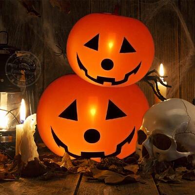 5Pcs Halloween LED Glowing Balloons Horror Ghost Pumpkin Lat