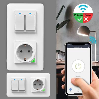 欧规墙壁开关120tuya无线开关tuya开关tuya双路alexa开关