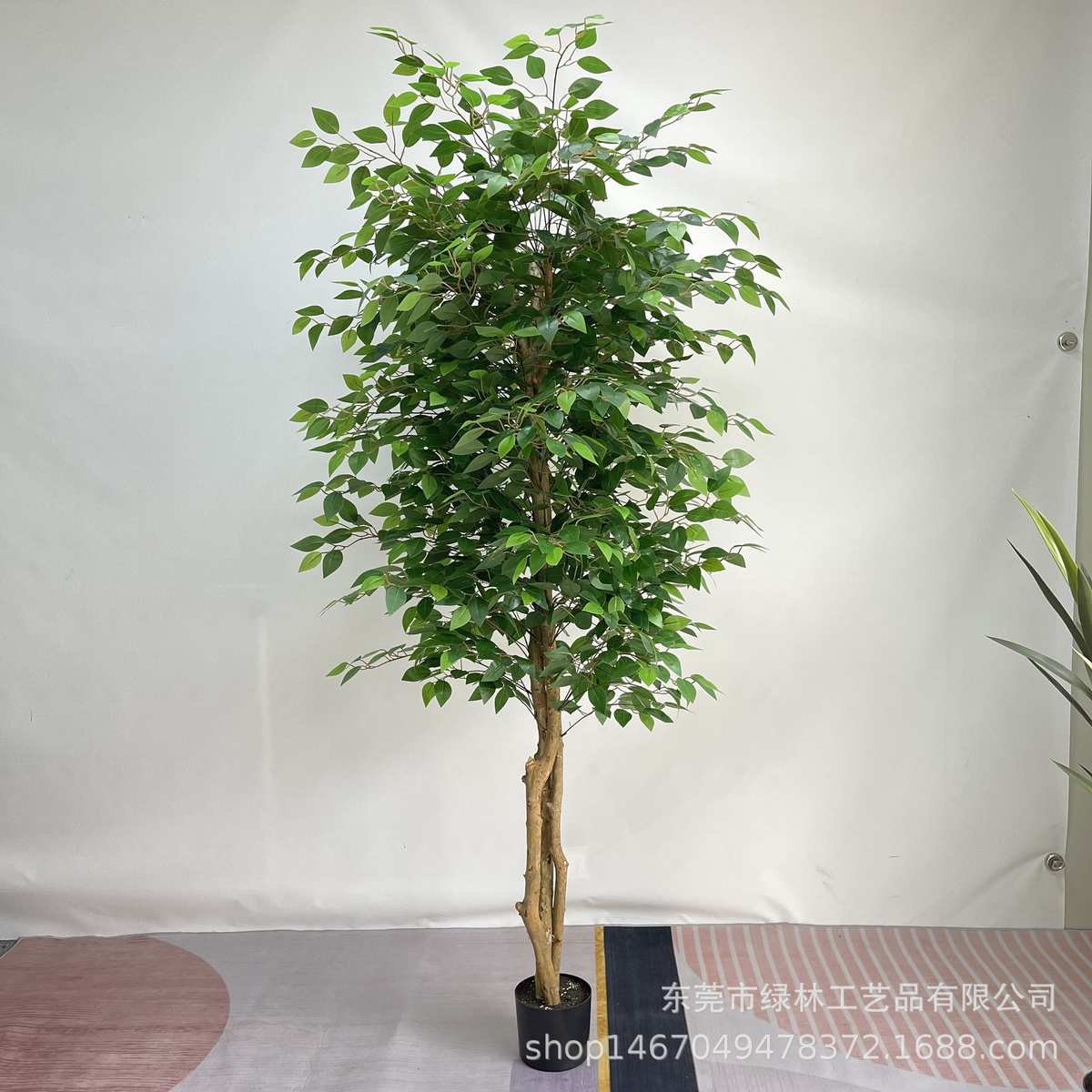 木杆榕树室内装饰仿真仿真小叶真绿榕假植植盆栽榕树仿真绿迷你树