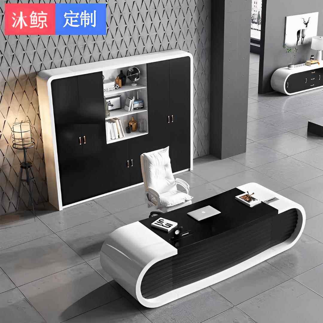烤漆物办柜公简约白色资料柜办公室老板桌背119景柜时档案柜尚储