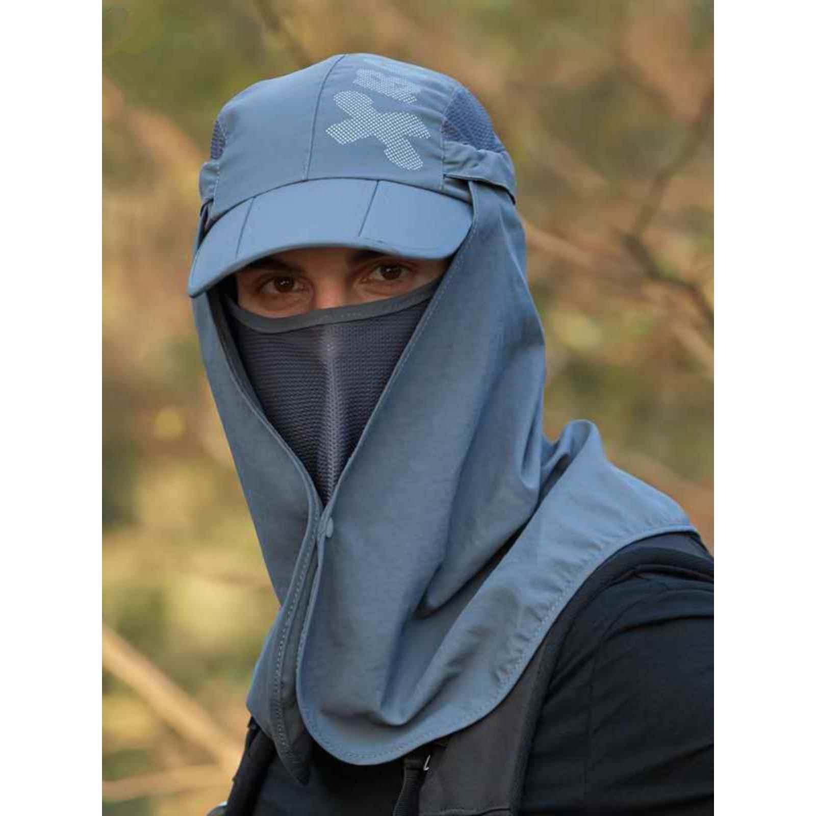 折叠帽子男士遮阳帽户外渔夫帽钓鱼防晒面罩骑行电动车披肩女夏季