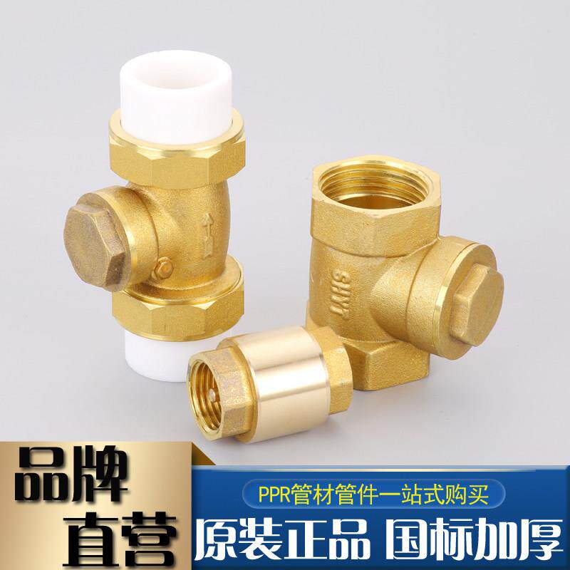 全铜卧式立式止回阀水管水泵止逆阀ppr活接头铜止水阀水表单向阀