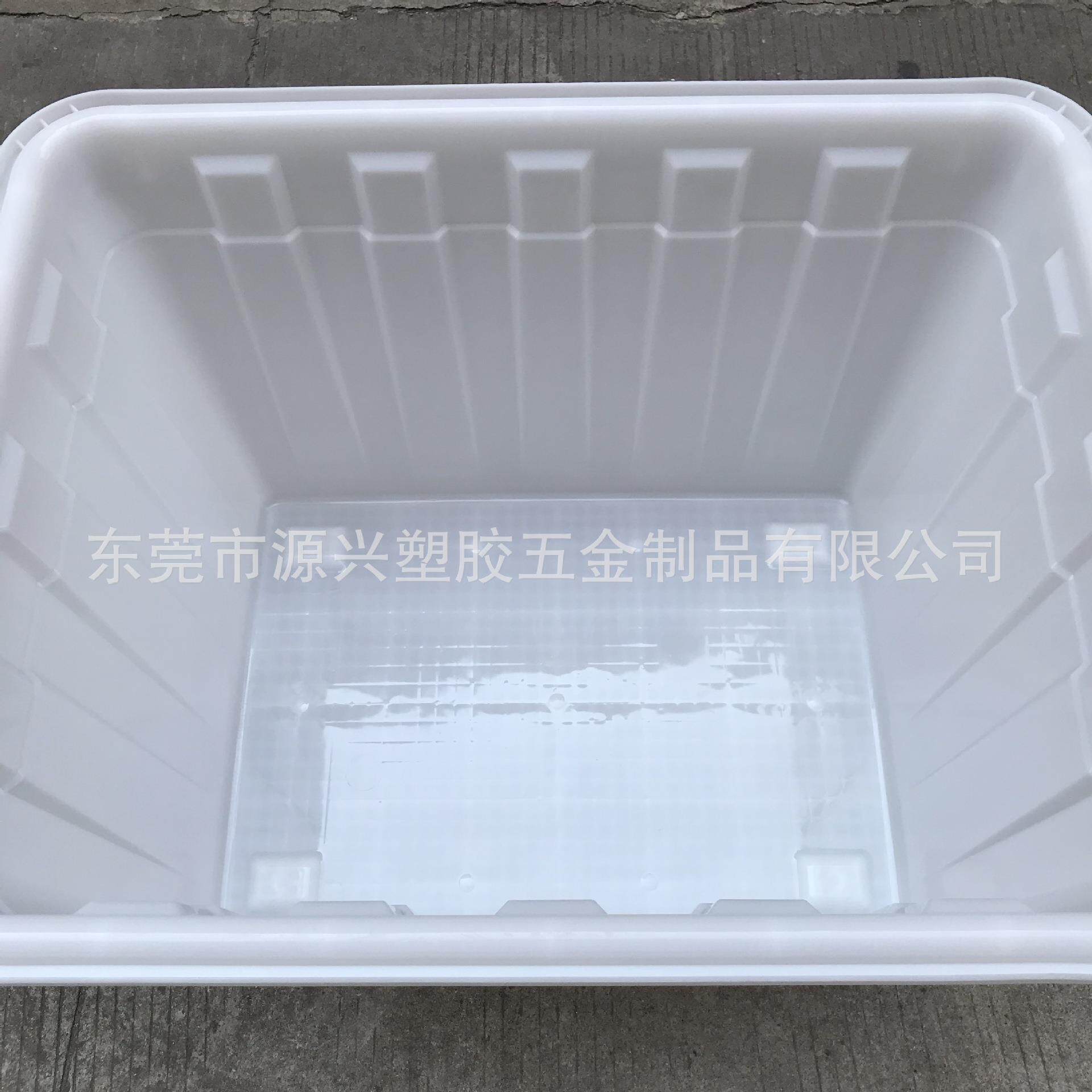 特大号加厚600升塑料水箱带轮方桶周转箱 蓝白红色车间储物胶框子