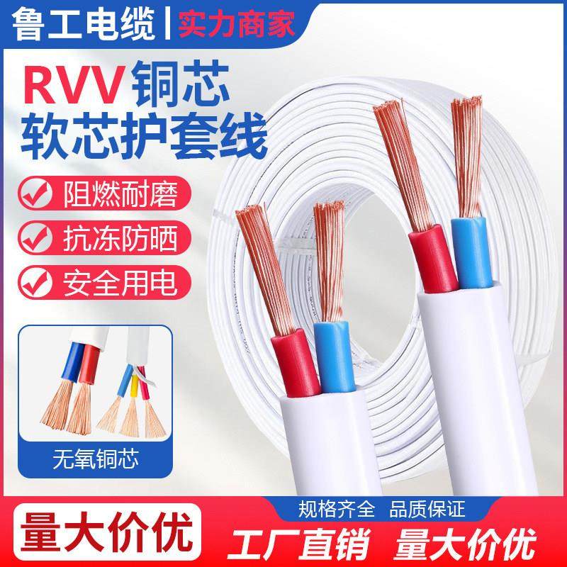 国标RVV白护套线软芯2 3 4 5芯0.75 1 1.5 2.5 4 6平方家用电源线,电子/电工,护套线,淘宝优惠券,粉丝福利购,淘宝优惠卷
