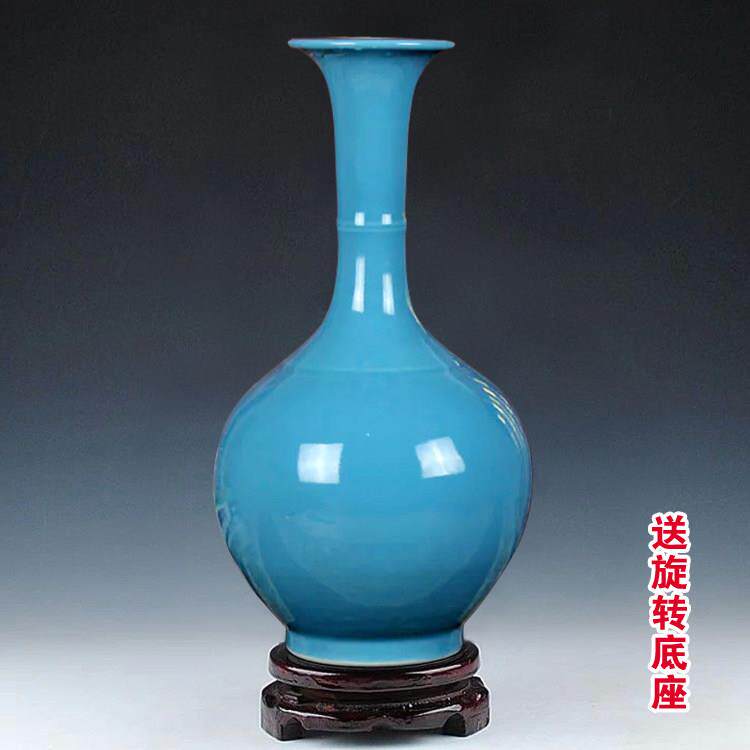 包邮 景德镇陶瓷器 颜色釉粉红花瓶 现代时尚家居装饰工艺礼品摆