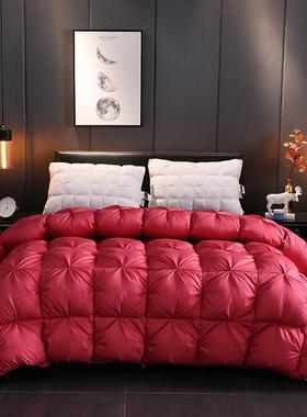 厂家羽绒被14S埃0及棉面料鹅花绒填001710充家用扭送礼被子量大从