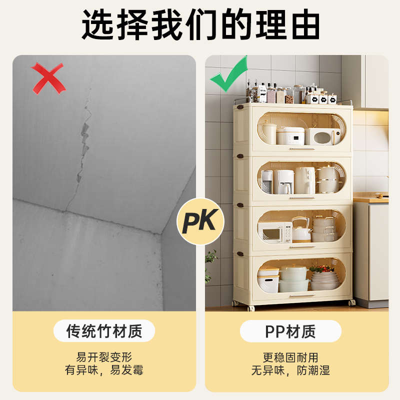 厨房置物架落地多层多功能储物橱柜微波炉置物餐边柜靠墙收纳家用