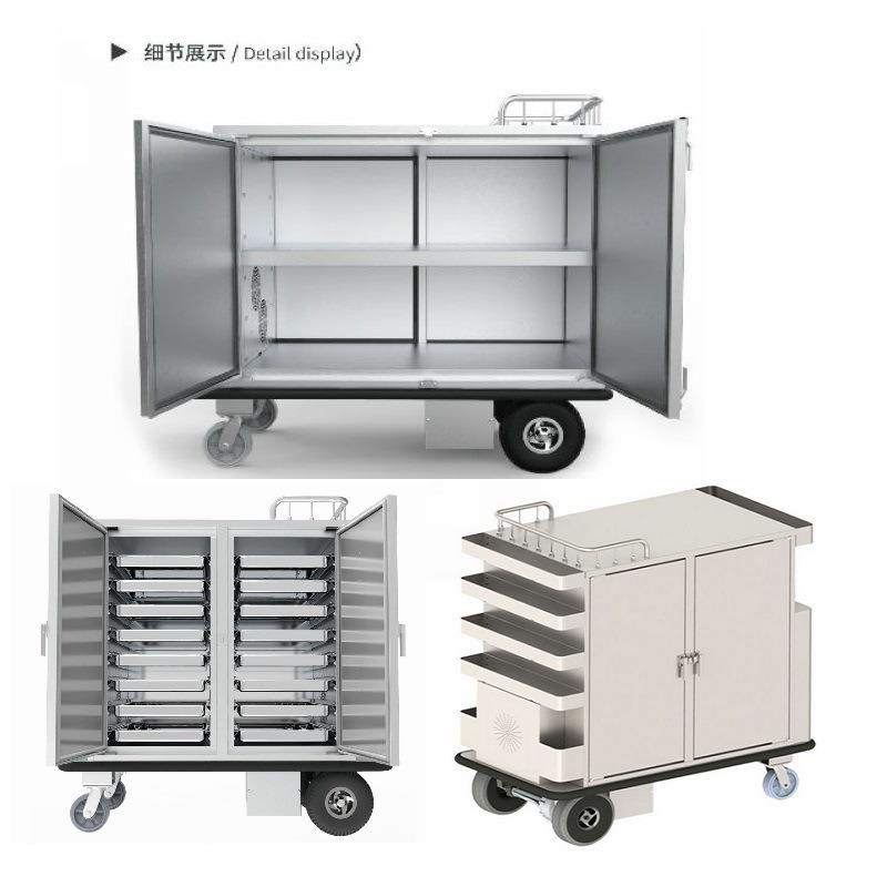 专业温制电加热电动送餐车  手DH-C400B推 电定动保送餐车04不锈