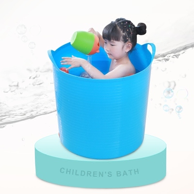 可坐软胶游泳桶儿童洗澡桶沭浴可手提用的沐浴专用加高加大号浴盆