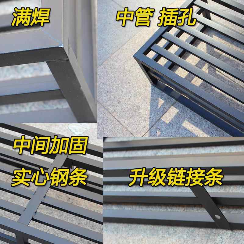 304不锈黑色架花架阳台护花栏089挂式悬挂栏杆挂钩架墙壁钢大花盆
