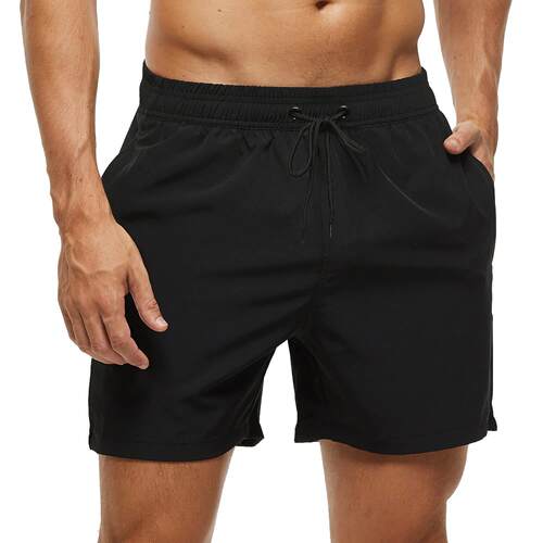 Men's quarter beach shorts with zippered pockets and lined