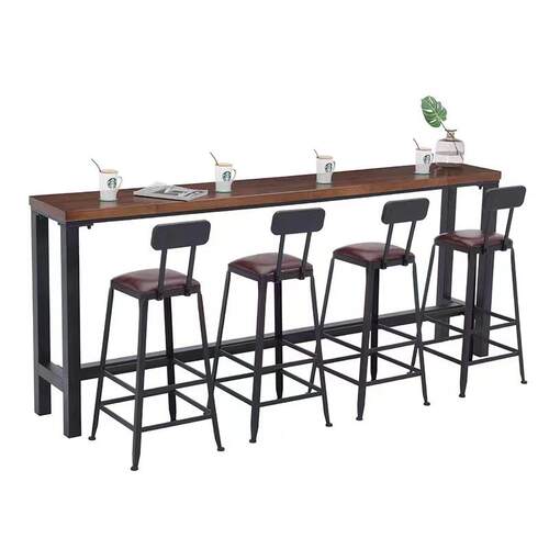 吧台椅轻奢上档次铁艺长脚凳靠背加高铁艺咖啡店餐厅酒吧高脚椅