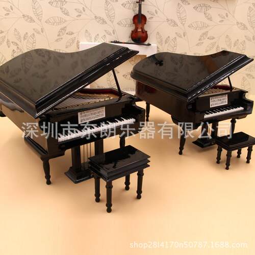 厂家迷你三角钢琴模型摆件八音盒商务生日礼物可刻创意logo