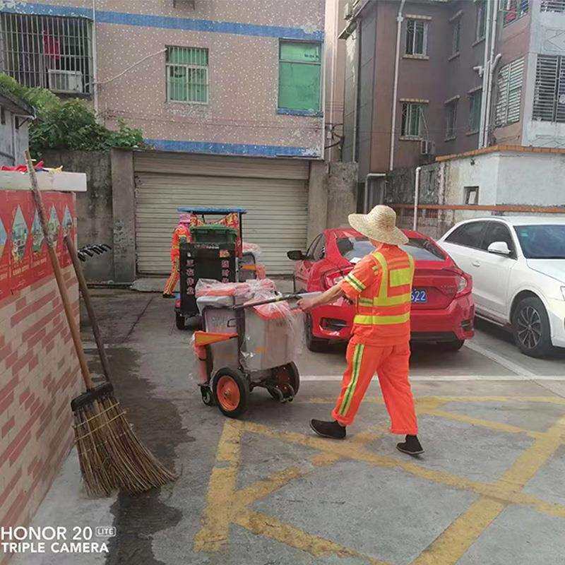 物业环卫手推车环卫垃圾车大号小型户外垃圾桶车手推轮式保洁车