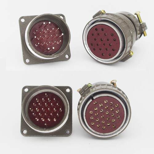 P48-20芯26芯4/9 航空插头插座圆形连接器P48K5QP48K6Q安装孔48MM