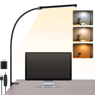 工位护眼夹子台灯电超床头灯亮电脑台灯办公室专用阅读卧室插书桌
