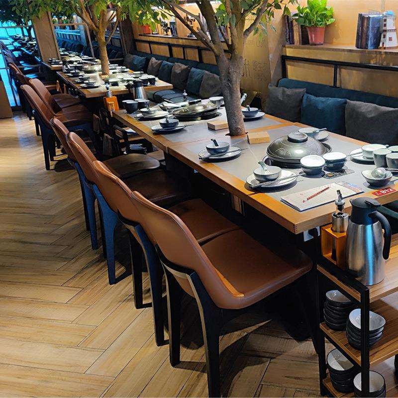 日料理餐厅靠墙卡座沙发自助火锅店中餐厅桌椅主题餐桌椅组合圆桌