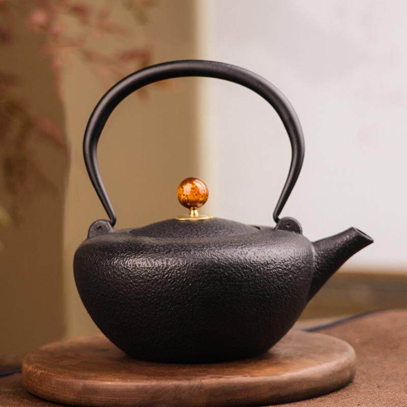 铁壶无涂层南部铸铁壶素月扁腹生铁壶烧水壶家用茶具煮茶壶