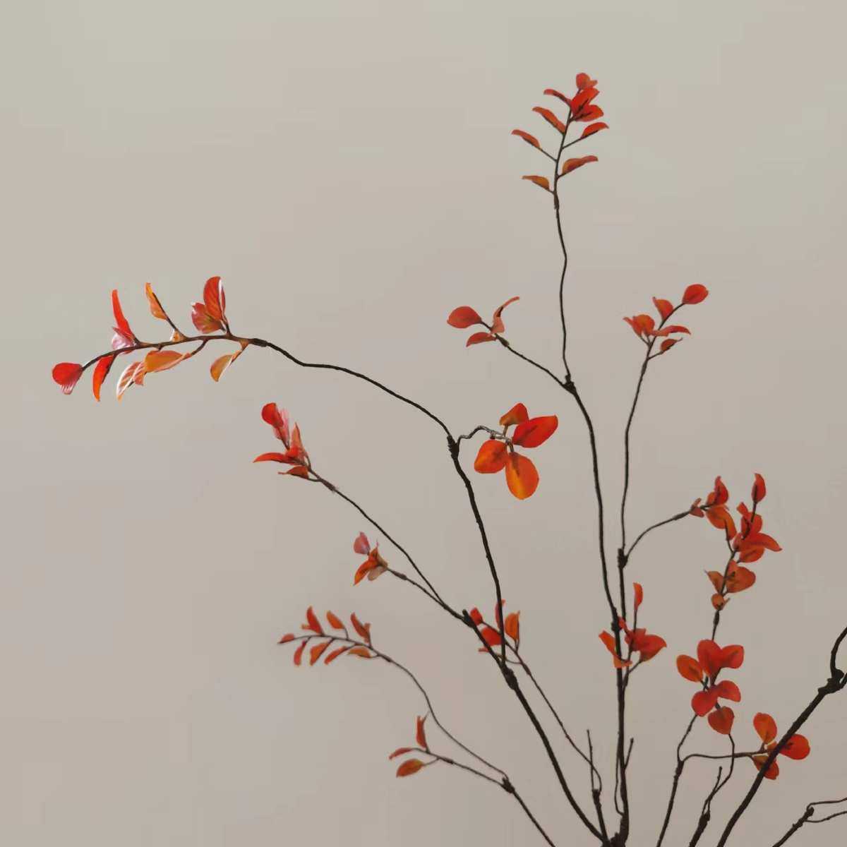 仿真红枫叶禅意枯枝春雨叶藤条仿真花小秋叶软装中国风假花叶子