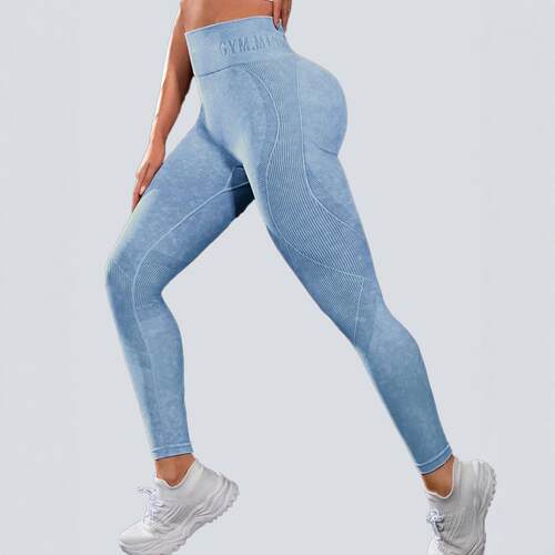 Women's Solid Color Vertical Stripe Slimming Yoga Pants,