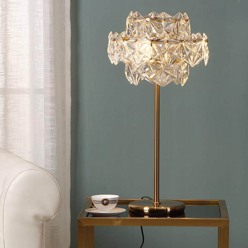 台灯主卧新款轻奢水晶法式北欧ins风少女现代结婚床头落地灯卧室