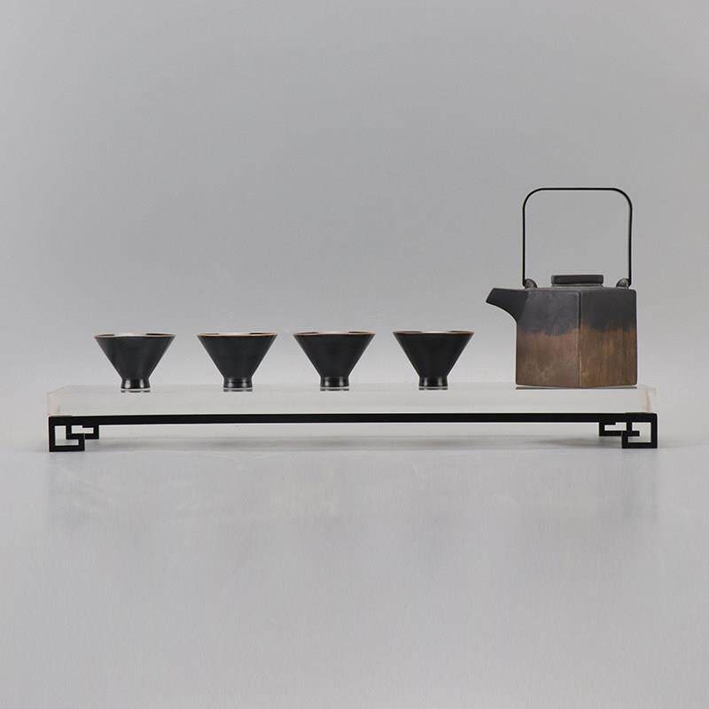 新中式陶瓷茶具套组摆件酒店样品屋展示中心样板房间客厅茶几书房
