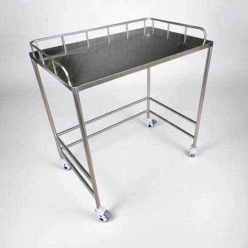 304双层不锈钢手推车仪器车实验室小推车工具车手术仪器器械台