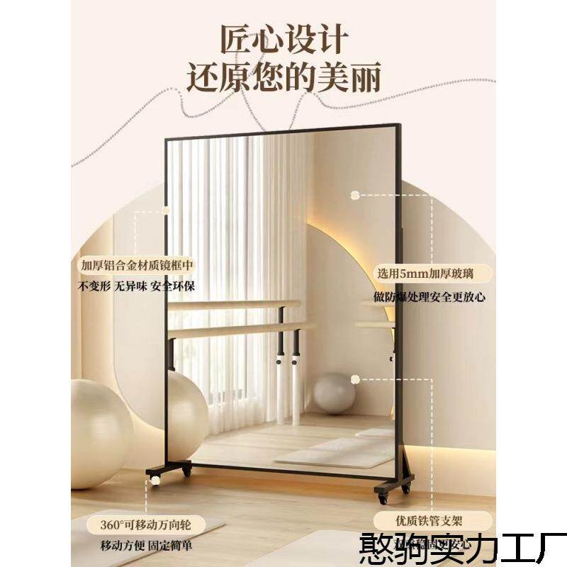 带可移动式新款家用舞蹈室落地镜型子自轮简约健立身LTN跳舞式全