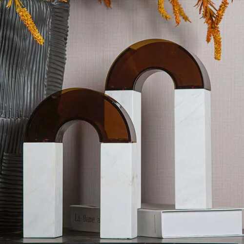 软艺术奢力轻装饰品亚克创意桌面欧式客厅家居摆设金属电视柜摆件