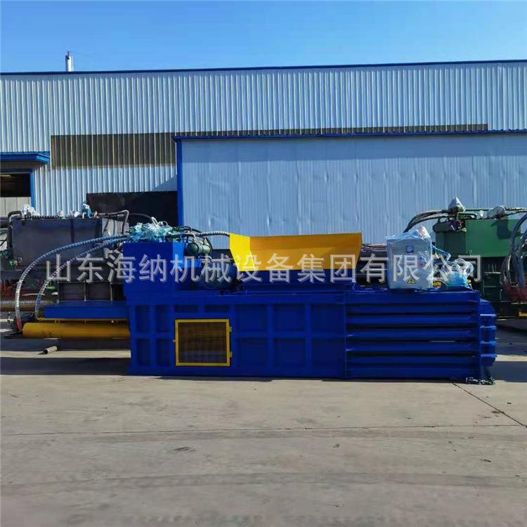 全自动卧式液压打包机塑料瓶编织袋废纸秸秆带门卧式压缩打包机