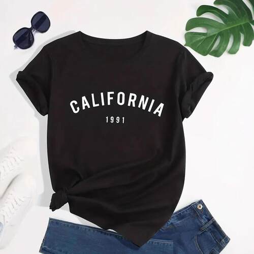 Letter California City Name Printed Women's Shirt