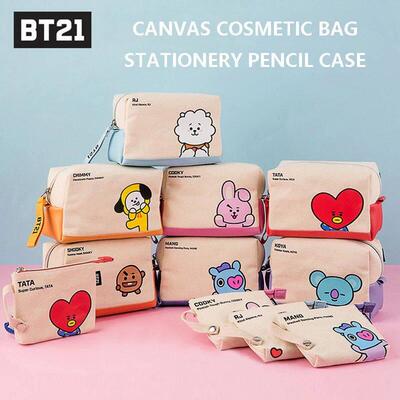 Kawaii Bt21 Portable Cosmetic Bag, Women