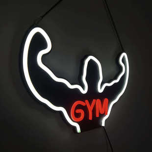 高端健身房专用霓虹灯LED发光GYM健身房装 饰营业灯12V