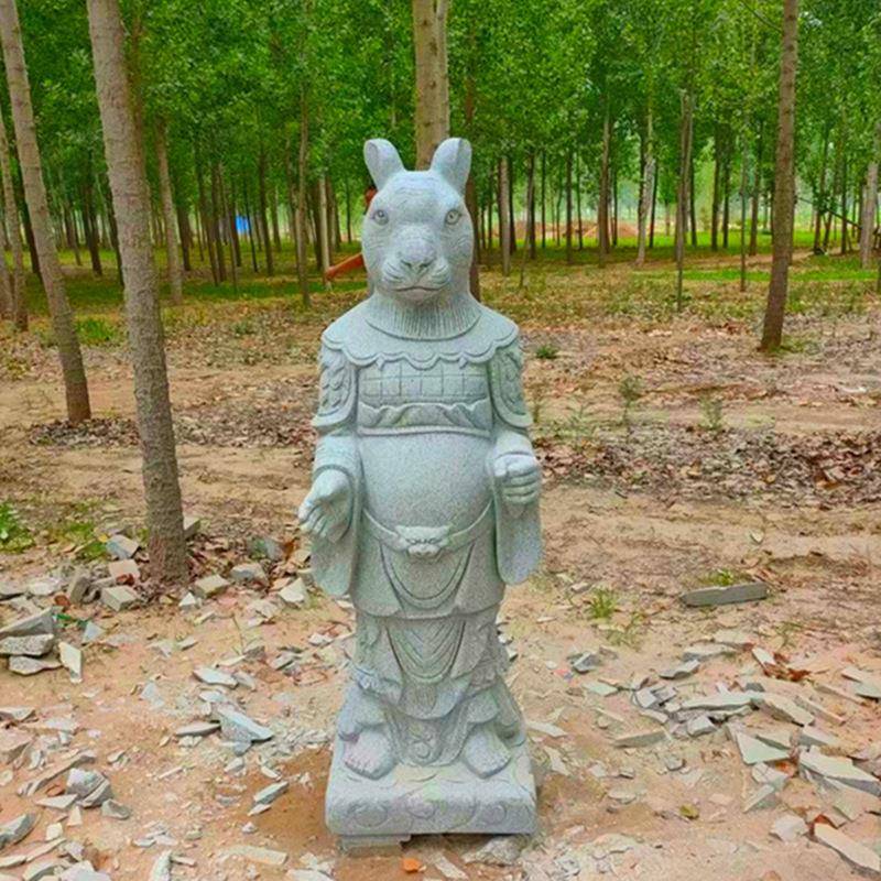 石雕花岗岩十二生肖人物汉白玉兽身人身兽头雕塑兽首人面兽雕刻