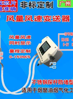 耐高温风量风速流量计高温风速传感器管道风量风速变送器RS485