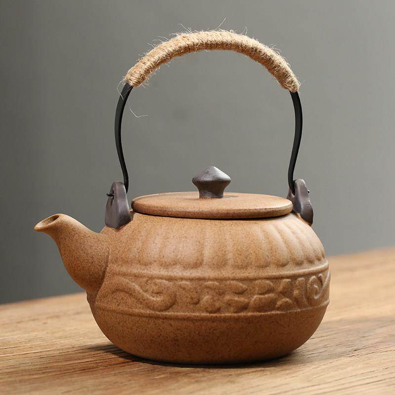 大号粗陶原矿陶土壶烧水壶大容量提梁煮茶器具茶壶家用明火养生壶