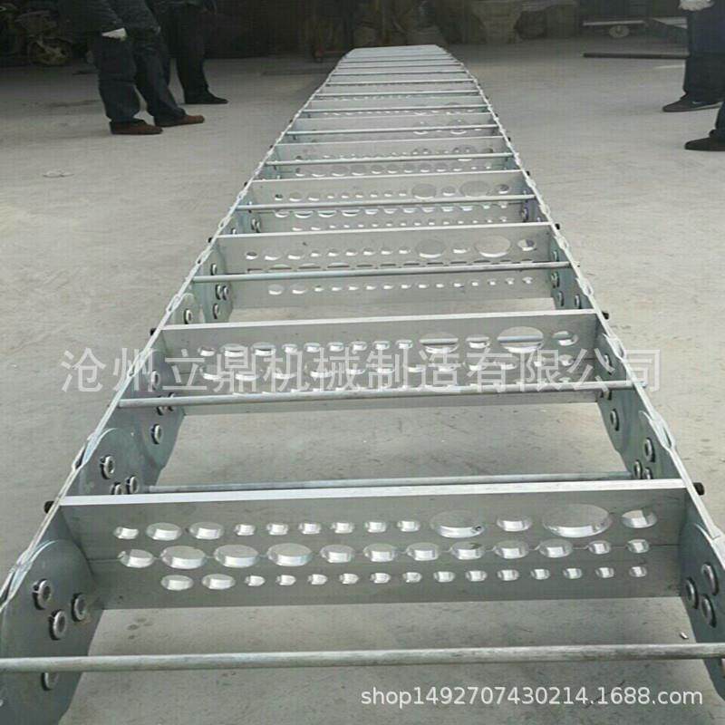 生产机床桥式钢铝拖链 钢制全封闭穿线拖链 线缆金属坦克链