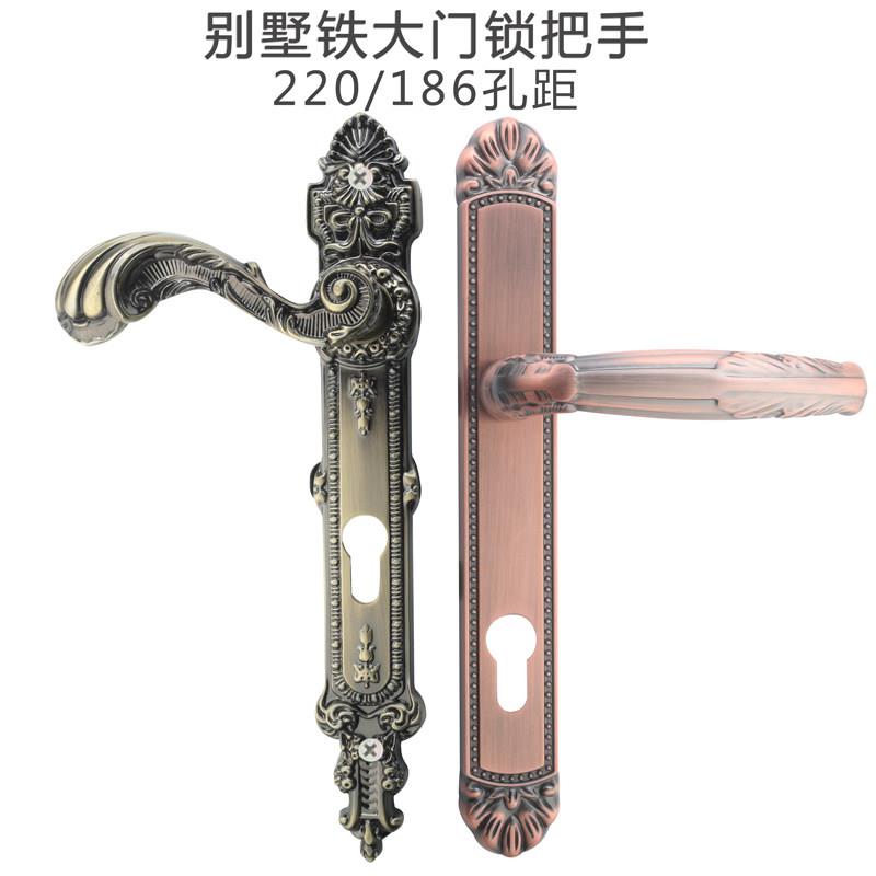 别墅铁大门入户门彷铜门锁85系列青古铜红古铜锁具门把186/220孔