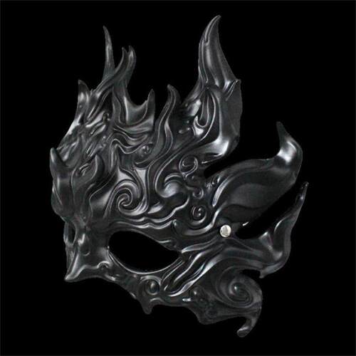 金色银色麒麟面具万圣节中国风节日装扮面罩吉祥瑞兽树脂脸谱mask