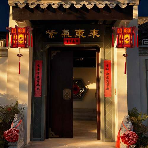 026新年灯笼发光转六角旋宫灯节装OJG饰大2门春阳台木质中式古风