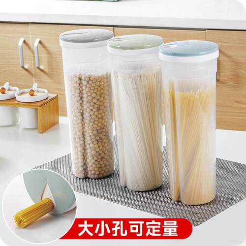 Kitchen Noodle Storage Box, Plastic Round Transparent Storag