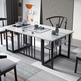 岩板桌台面室茶桌椅组LGA公合办轻奢家用客厅泡茶茶桌现代简约茶