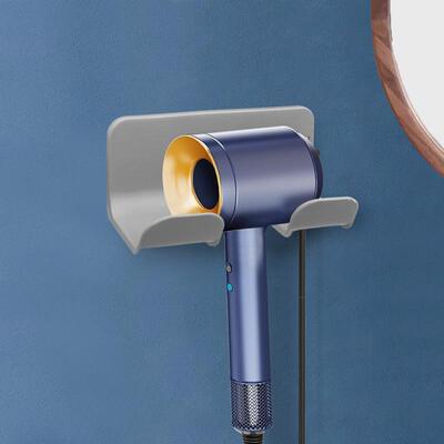 Bathroom storage rack, wall-mounted hair dryer holder, no-dr