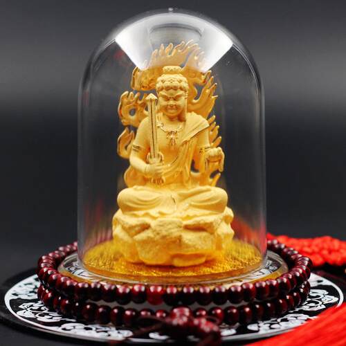 正品绒沙金命车载佛像生肖本摆佛汽车用品守护神萨件高档观音菩车